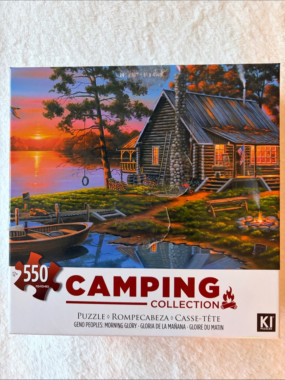 Scenic Lakeside Log Cabin Jigsaw Puzzle - Camping Collection